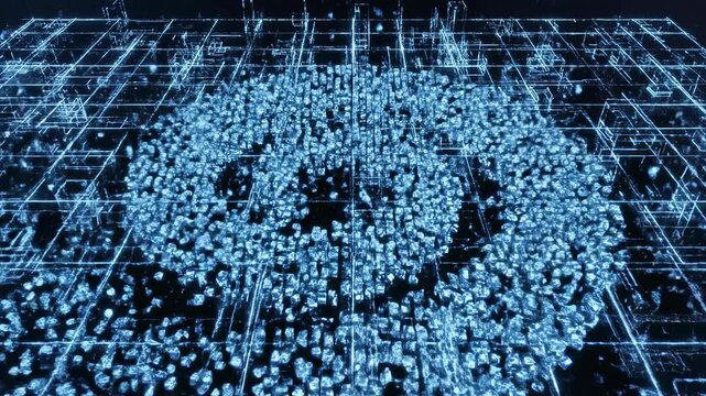 Blue abstract binary code pattern background illustration
