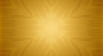 Złote abstrakcyjne tło z promienistym wzorem w kształcie gwiazdy i metaliczną szczotkowaną teksturą.