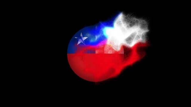 Chile Solar Energy Icon Flag Animation with Dynamic Movement for Renewable Resources Presentation