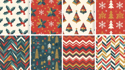 Five happy Christmas elves jumping in the air.