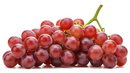Fototapeta premium Fresh red seedless grapes on a white background