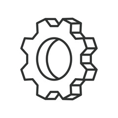 Mechanical function icon in line design. rotation, movement, engine, process, mechanism, engineering, structure on white background vector. mechanical workflow editable stroke icon