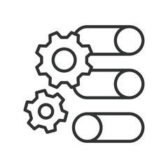 Configuration control icon in line design. sliders, settings, gear, control, adjustment, engineering, customization on white background vector. settings adjustment editable stroke icon