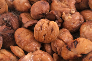 Marrons cuisinés en gros plan