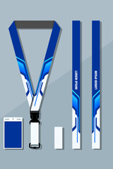 Lanyard Design Template Set for All Company In blue Color combinations EPS 10