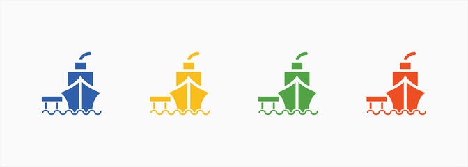 Dock Icon Set Color Multiple Style Collection Element For Design