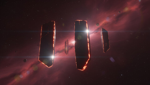 Alien Crafts in a Space Battle