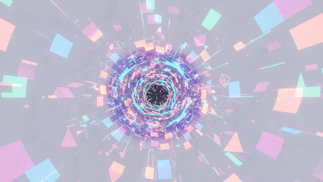 Abstract Digital Art: Concentric Squares.