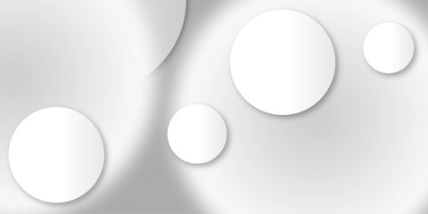 Abstract White Circles on a Minimalist Background. White adhesive stickers.. Blank templates of price tags. Empty mockup paper circles.  Glowing circle lines design.Suit for poster, banner, cover etc
