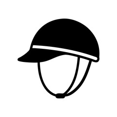 Equestrian riding helmet on transparent background silhouette