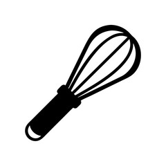 Simple whisk illustration on transparent background silhouette