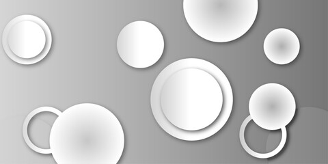 Abstract White Circles on a Minimalist Background. White adhesive stickers.. Blank templates of price tags. Empty mockup paper circles.  Glowing circle lines design.Suit for poster, banner, cover etc
