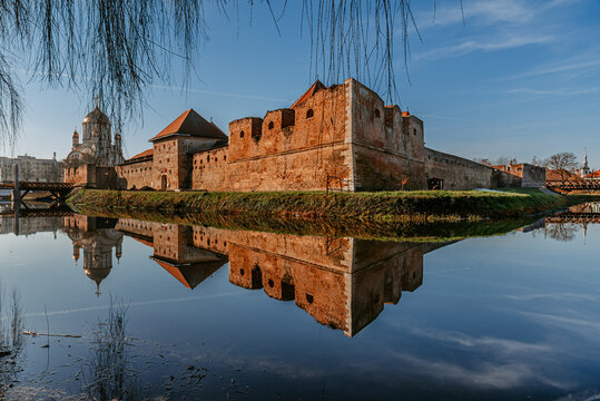 Landscape with Fagaras Citadel in Transylvania Romania