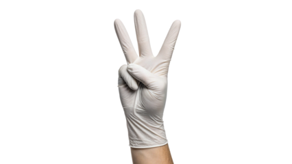 Hand in Pink Rubber Glove Cleaning with Cloth Isolated on Transparent Background