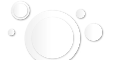 Abstract White Circles on a Minimalist Background. White adhesive stickers.. Blank templates of price tags. Empty mockup paper circles.  Glowing circle lines design.Suit for poster, banner, cover etc
