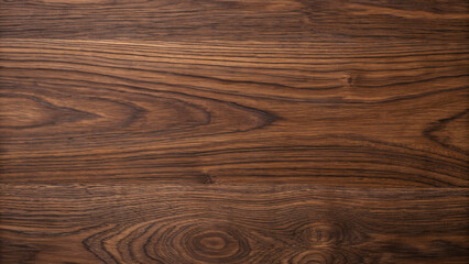 Close up of a dark brown wood grain texture background, capturing the intricate details and warm tones of the wood surface