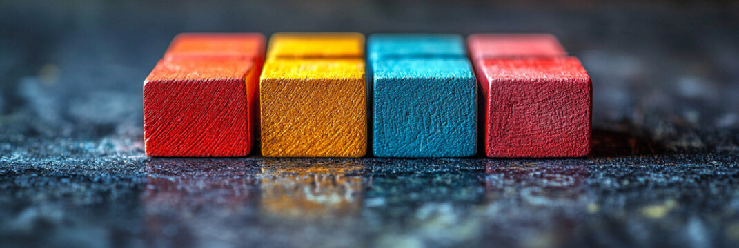 Kaizen principles applied with colorful building blocks Generative AI