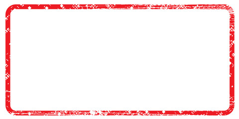 Red grunge rectangular frame featuring rounded corners and rough edges, creating an isolated white content area that evokes a vintage, distressed aesthetic perfect for design projects