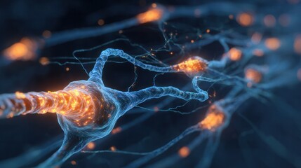 Neural Pathways: An intricate network of neural pathways illuminates, showcasing the intricate web of communication within the brain. It's a visual journey into the essence of human thought.