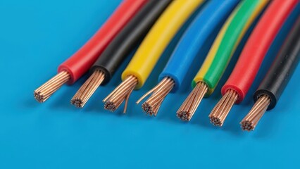 Colorful electric wires perfect for wiring projects and electrical repairs