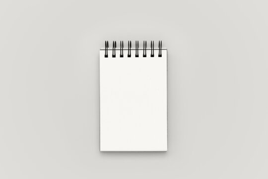 Blank spiral notebook notepad on background. Flat lay design mockup with empty space. Planning banner color of 2026 year - Powered by Adobe