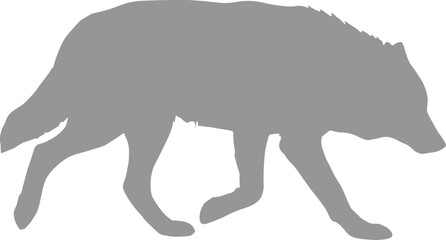 Wolf Silhouette – Isolated on Transparent Background Hunting Predator Stalking Wild Animal Vector