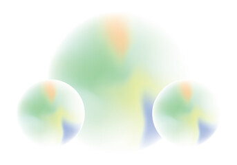 Three Soft Gradient Spheres with Pastel Colors abstract