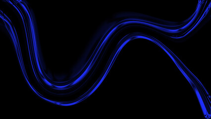 Abstract blue wave pattern on a minimal background, creating a dynamic flow of light and energy. this modern digital art concept features vibrant electric blue lines that curve and glow.