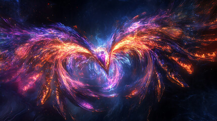 High-resolution image of back mutations creating wing-like energy structures 