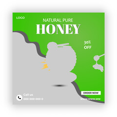 Honey Business concept square flyer design template