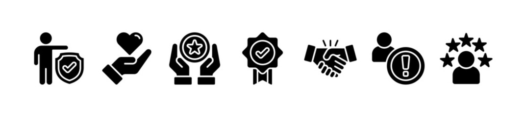 Credibility banner web icon vector illustration concept with integrity, trust, reliability, authenticity, commitment, attention and reputation icons

