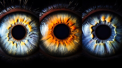 Close-up of transformed eyes adapting to multiple wavelengths 