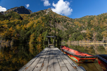 Myojin Pond in Kamikochi national park, one of beautiful pond in Kamikochi