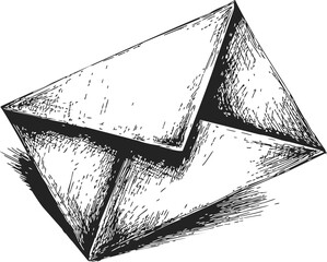 Envelope sketch hand drawn vintage style with textured shading. Vector illustration