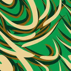 A seamless pattern with abstract flowing green and yellow lines. This vector illustration in green and yellow tones is perfect for your abstract designs.
