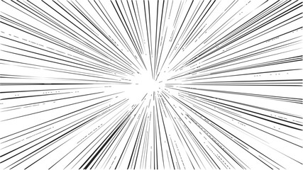 Obraz premium Speed lines sketch hand drawn comic style radial burst motion effect. Vector illustration