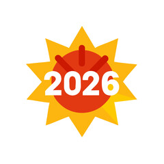 Starburst icon with the number , symbolizing a future year or event