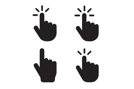 Touch and Interaction Vector Icons with Press, Select, and Click Symbols