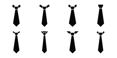 tie silhouette simple icon set