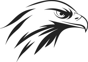 Obraz premium Eagle head sketch hand drawn side profile with sharp beak and intense eye. Vector illustration