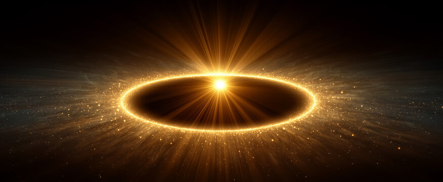 Cosmic light burst creating radiant energy in dark space - Powered by Adobe