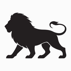 Strong Male Lion Silhouette with Mane
