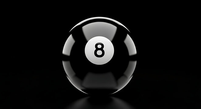 Master the Game with the Iconic Black 8-Ball &ndash; Symbol of Strategy, Fate, Power, and Pool Table Precision, 32K Revolution 