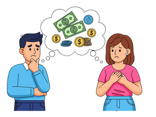 Couple Worried about Saving and Costs of Living Crisis