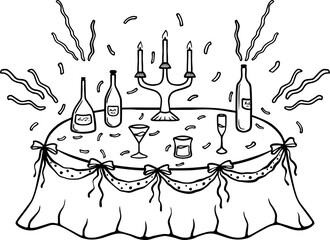 Elegant table set for big fancy celebration