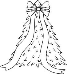 Christmas tree with ribbon