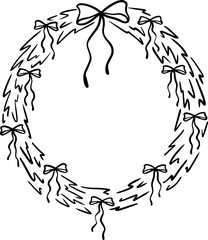 Christmas wreath with ribbons