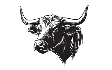 A head of a bull illustration