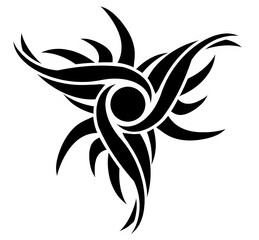 black and white floral design for tattoo