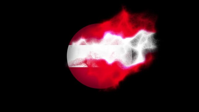Austria Solar Energy Icon Flag Animation with Dynamic Movement for Renewable Resources Presentation